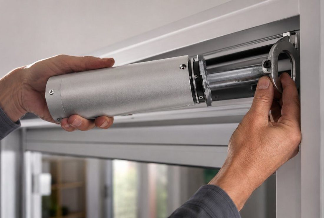 Instalación de un motor tubular en una persiana del salón