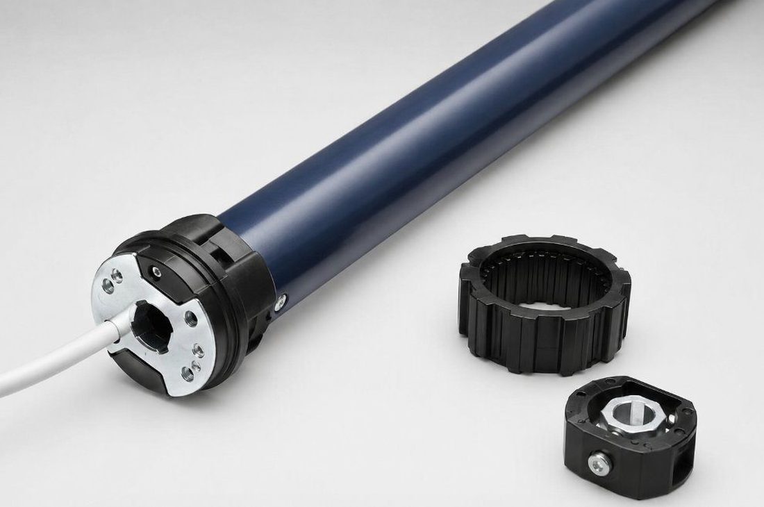 Motor tubular de persiana de primera marca con corona y adaptador